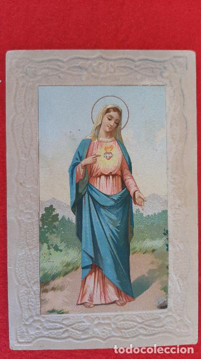 Postales: POSTAL ANTIGUA ESTAMPA SAGRADO CORAZON DE MARIA CON RELIEVE ORIGINAL PRJ 126