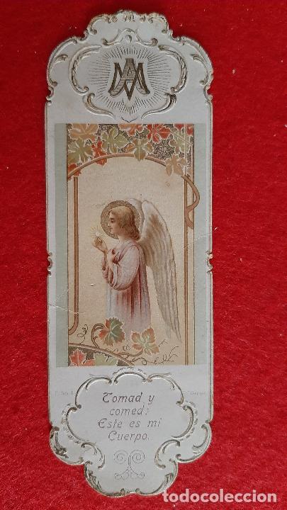 Postais: ANTIGUA ESTAMPA TROQUELADA PRIMERA COMUNION 1908 MIDE 14,50 CMS. ORIGINAL ESJ 93