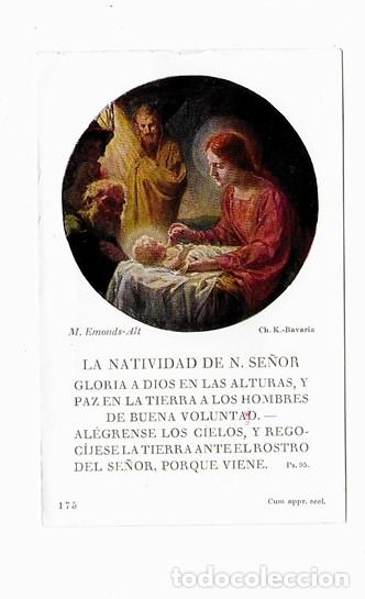 Postales: Estampita: la natividad de nuestro se&ntilde;or, gloria a Dios en las alturas....