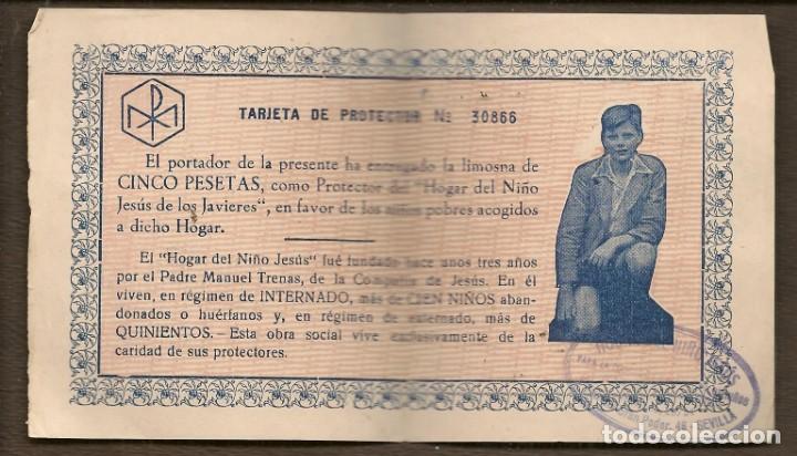 Postales: TARJETA DE PROTECTOR. HOGAR DEL NI&Ntilde;O JES&Uacute;S DE LOS JAVIERES. SEVILLA.(C/D)