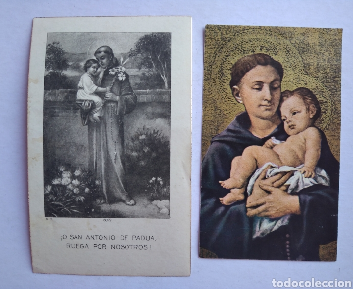 Postales: Lote 2 estampas San Antonio de Padua