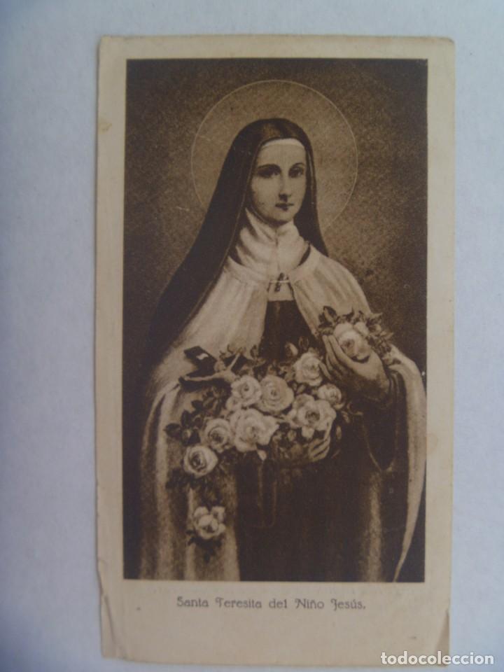 Postales: ESTAMPA ANTIGUA DE SANTA TERESITA DEL NI&Ntilde;O JESUS. DETRAS BIOGRAFIA Y PUBLICIDAD PASTILLAS DR. ANDREU