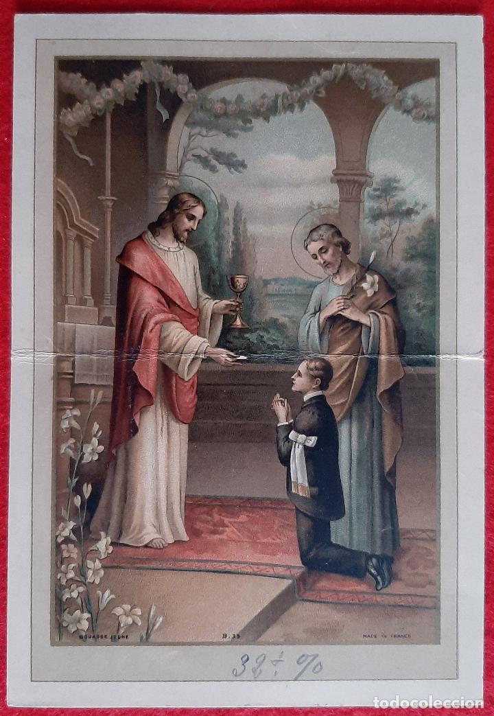 Postkarten: GRAN ESTAMPA PRIMERA COMUNION CROMOLITOGRAFIA MIDE 12 X 18 CMS. ORIGINAL , F11