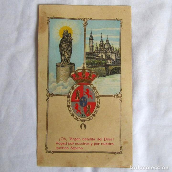 Postales: Estampa litografiada Virgen Bendita del Pilar