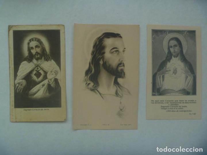 Postales: LOTE DE 3 ESTAMPAS ANTIGUAS DEL SAGRADO CORAZON DE JESUS
