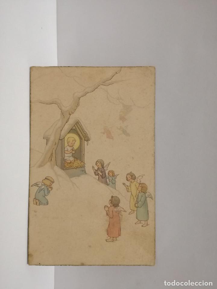 Postales: POSTAL - ANGELES VENERANDO AL NI&Ntilde;O JESUS - A&Ntilde;O 1941