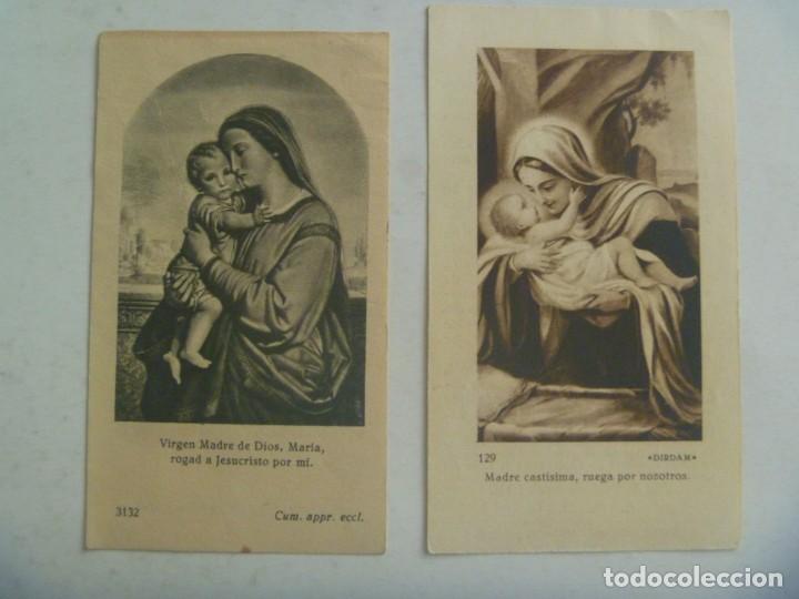 Postales: LOTE DE 2 ESTAMPAS ANTIGUAS DE LA VIRGEN MARIA CON EL NI&Ntilde;O JESUS