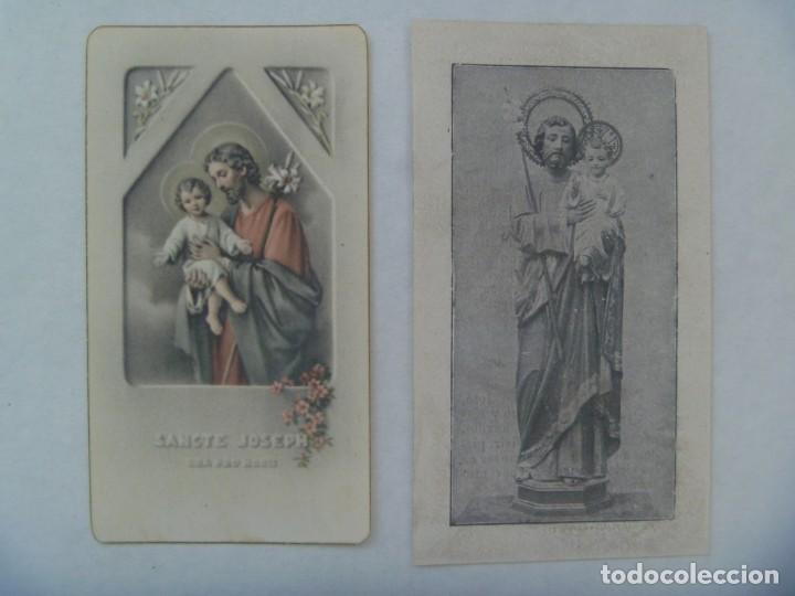 Postales: LOTE DE 2 ESTAMPAS ANTIGUAS DE SAN JOSE CON EL NI&Ntilde;O JESUS