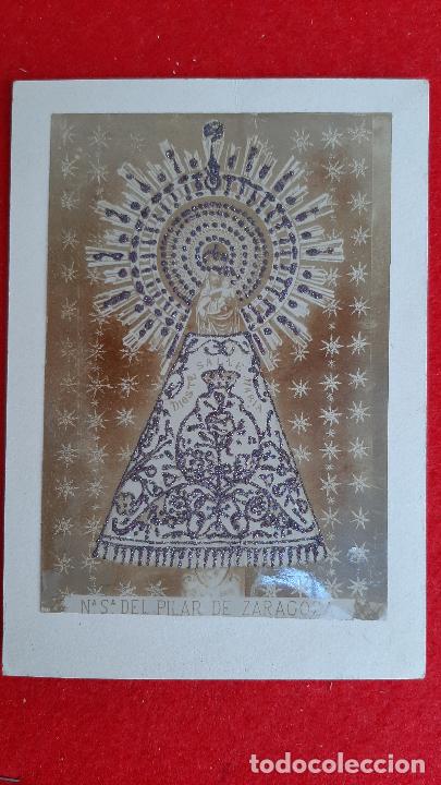 Postales: FOTOGRAFIA SIGLO XIX EN ALBUMINA NTRA SRA VIRGEN DEL PILAR ZARAGOGA BRILLANTITOS ORIGINAL , F12