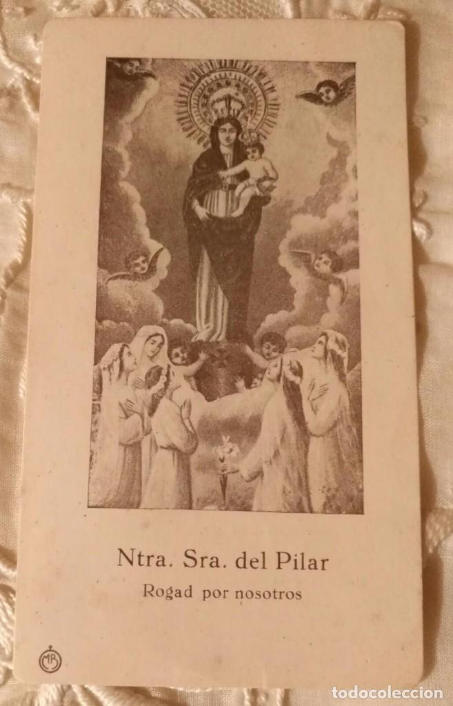 Postales: ESV 12 Estampa Recuerdo fiesta en la Iglesia Parroquial T&aacute;rrega en honor Virgen del Pilar