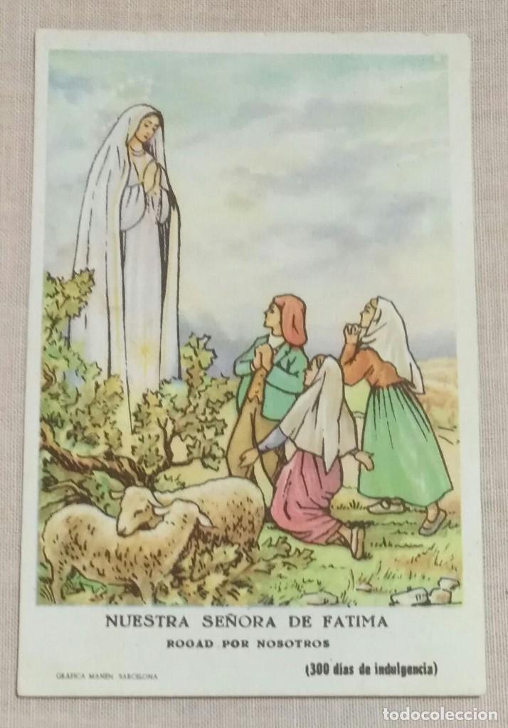 Postales: ESV 34 Estampa Nuestra Se&ntilde;ora de F&aacute;tima con los pastorcillos - El mensaje de F&aacute;tima