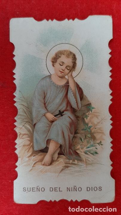 Cartoline: ANTIGUA ESTAMPA RELIGIOSA SUE&Ntilde;O DEL NI&Ntilde;O JESUS SANTOS EJERCICIOS ORIGINAL ESJ 827