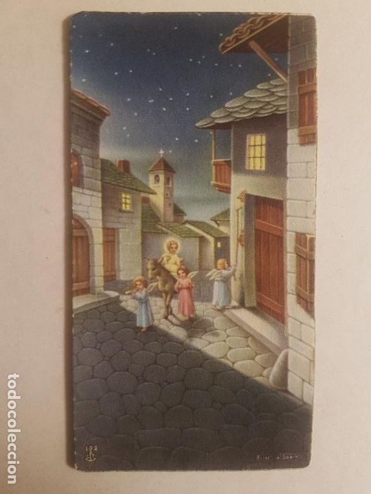 Postales: NI&Ntilde;O JESUS BORRIQUITO FELICITACION NAVIDE&Ntilde;A A&Ntilde;O 1946 10X5 CMTS