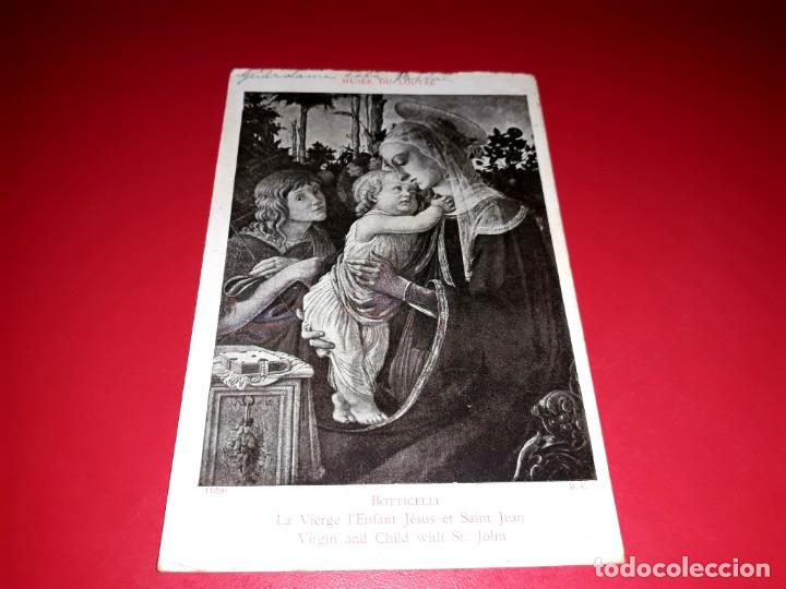 Cartoline: Antigua postal de la Virgen de Boticelli escrita y sellada en 1922