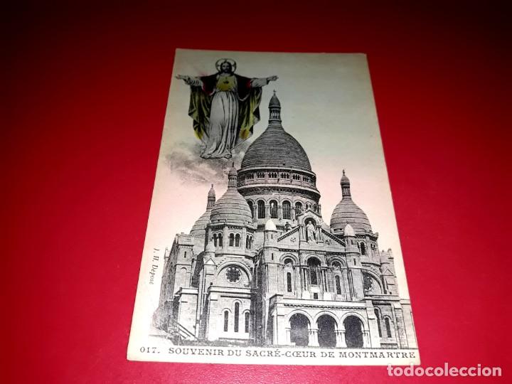 Postales: Antigua postal de El Sagrado Coraz&oacute;n de Montmartre Escrita en 1910