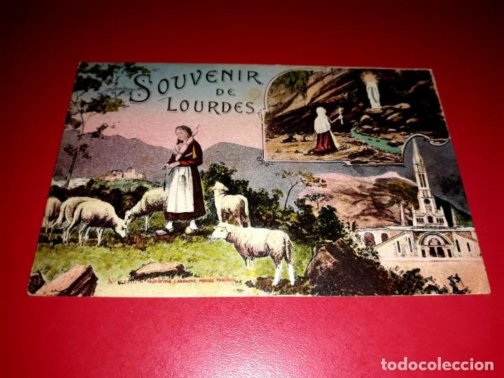 Cartoline: Antigua postal Souvenir de Lourdes Escrita y Sellada 1924