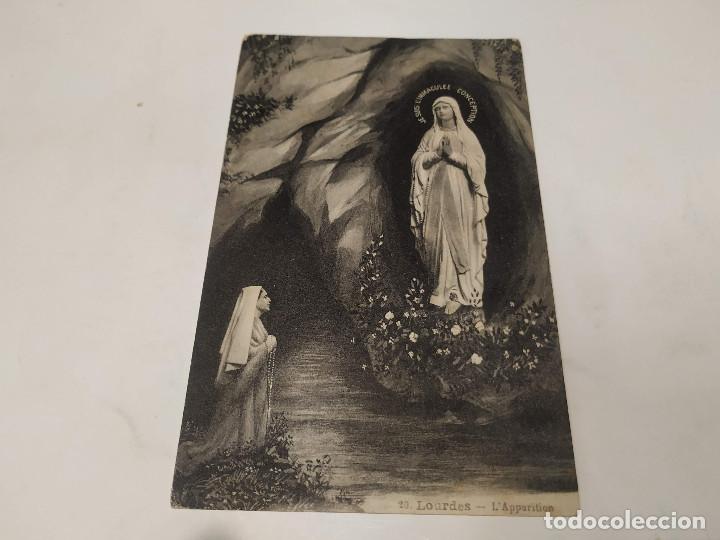 Postales: POSTAL LOURDES - LAPPARITION - JE SUIS LIMMACUL&Eacute;E CONCEPTION - Foto 1