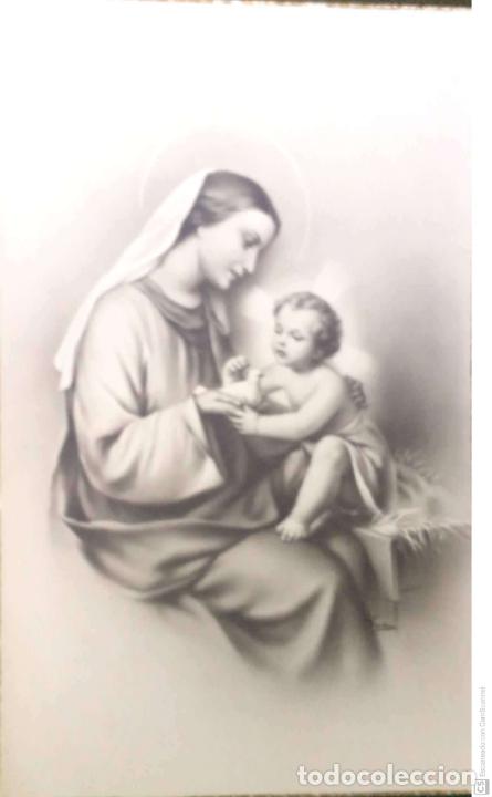 Postales: Virgen, Ni&ntilde;o Jes&uacute;s y paloma. Nueva. Blanco/Negro