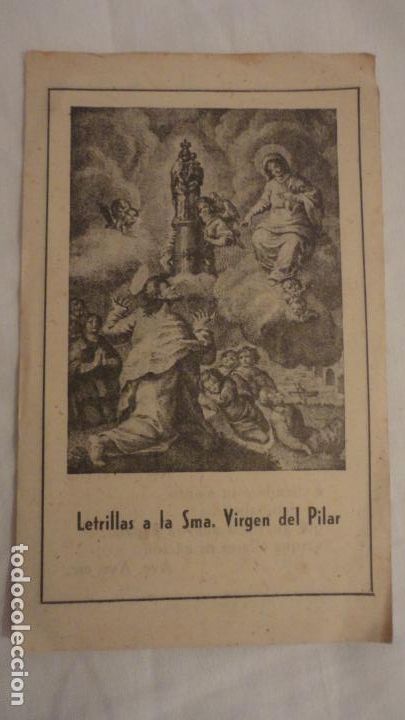 Postales: ANTIGUA ESTAMPA.LETRILLAS VIRGEN DEL PILAR.RAFAEL POU DE FOXA.