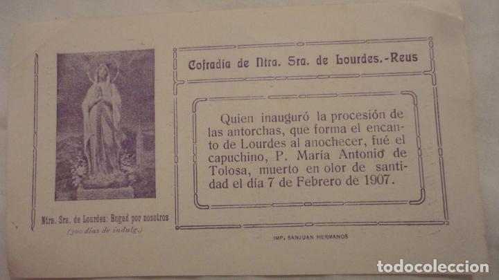 Postales: ANTIGUA ESTAMPA.INAUGURACION PROCESION ANTORCHAS.VIRGEN DE LOURDES.MARIA ANTONIO TOLOSA.REUS 1907
