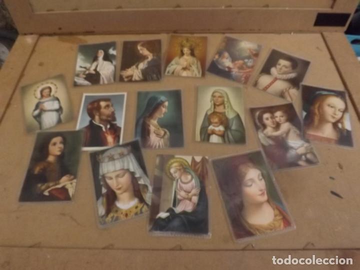 Postais: estampas religiosas plastificadas -- Lote de 15