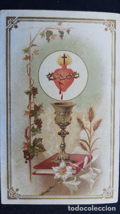 Postkarten: ANTIGUA ESTAMPA CALADA RECUERDO PRIMERA COMUNION 1899 ORIGINAL ESJ 1501