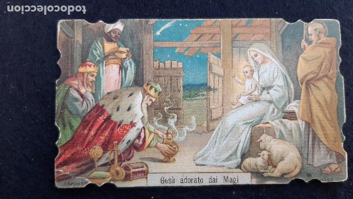 Postkarten: ANTIGUA ESTAMPA ADORACION DE LOS REYES ORIGINAL ESJ 1507