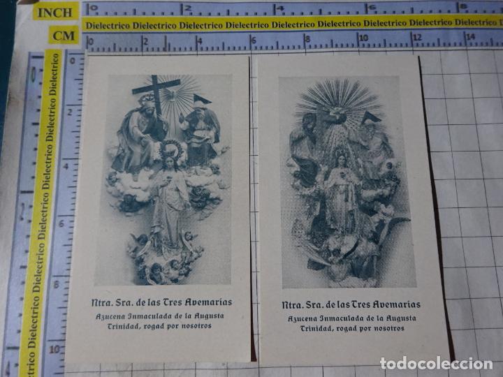 Postkarten: 2 RECORDATORIOS RELIGIOSO SEMANA SANTA. A&Ntilde;OS 50. NUESTRA SE&Ntilde;ORA DE LAS TRES AVEMAR&Iacute;AS. 210