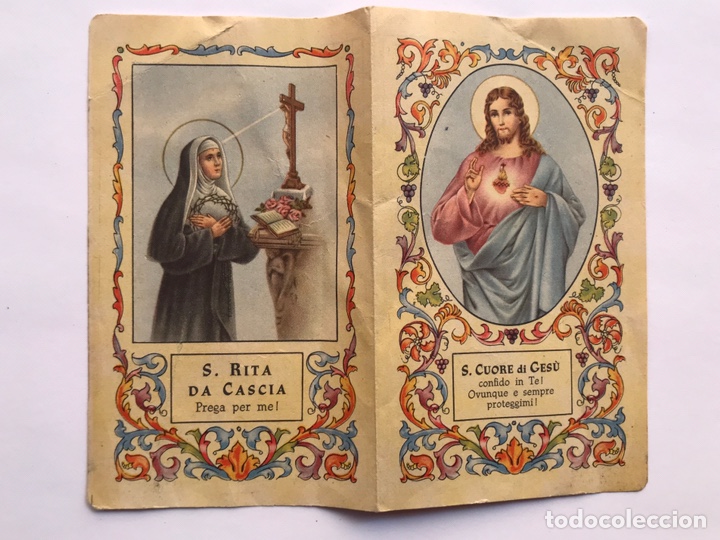 Postales: BOLOGNA, It&aacute;lia. Estampa Diptico Parrocchia del S. Cuore. SALESIANI, S.Rita da Cascia (a.1952)