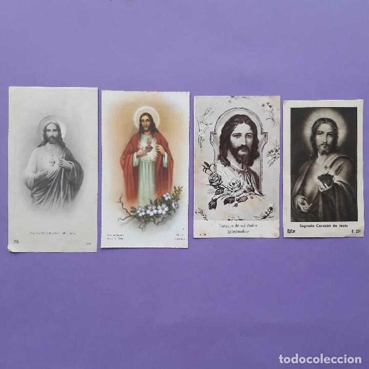 Postkarten: LOTE 4 ESTAMPAS SAGRADO CORAZON DE JESUS