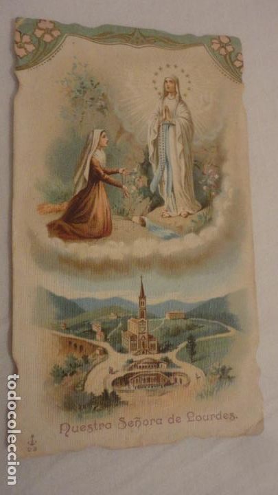 Postales: ANTIGUA ESTAMPA RELIGIOSA.VIRGEN DE LOURDES.