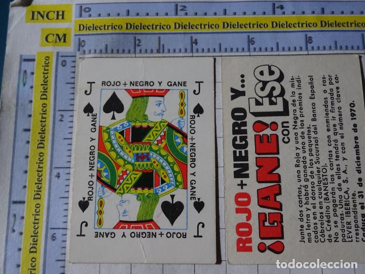 Cartoline: CROMO CROMITO. A&Ntilde;O 1970. CARTA BANCO BANESTO. SOTA DE PICAS. ROJO + NEGRO 42