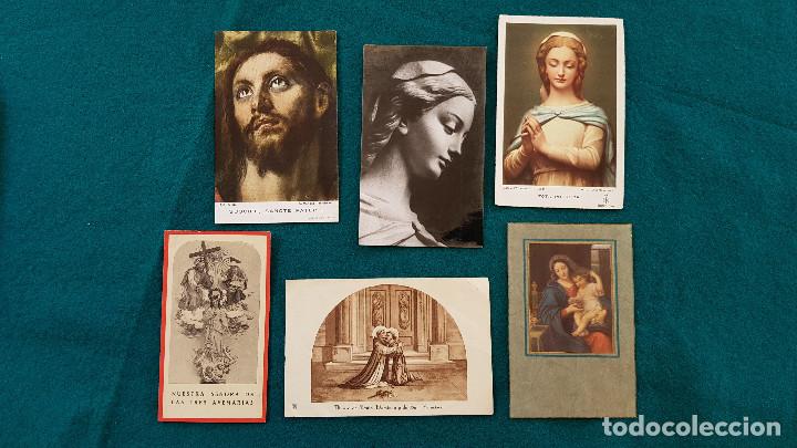 Postales: LOTE 6 ESTAMPAS RECORDATORIO TRES AVE MARIAS, INMACULADA CONCEPCION... (1950s)