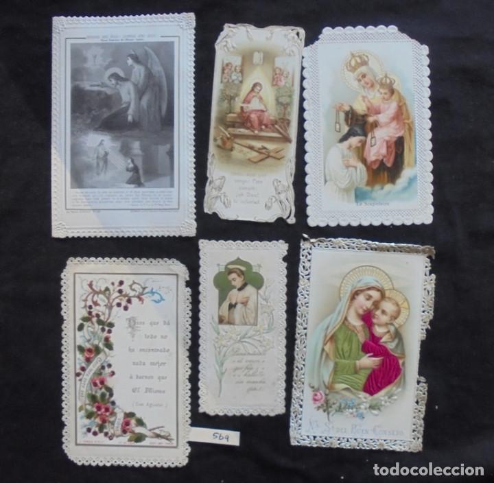 Postcards: Lote 6 estampas religiosas antigus paperlace/ cutout/troqueladas