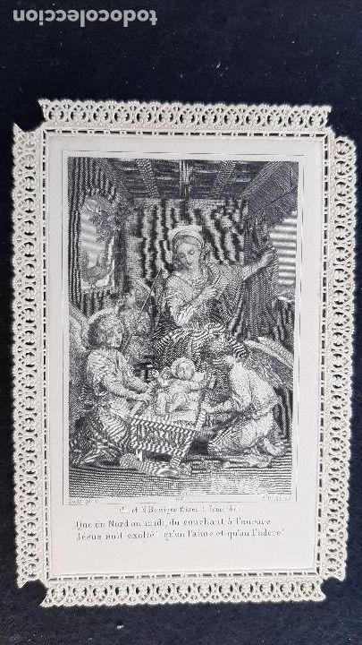 Postais: ANTIGUA ESTAMPA RELIGIOSA JESUS Y LOS NI&Ntilde;OS CALADA PUNTILLA ORIGINAL ESJ 2146