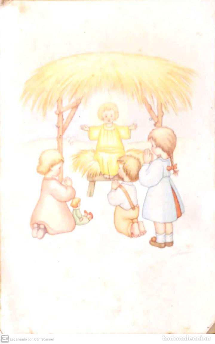 Postales: Ni&ntilde;o Jes&uacute;s y ni&ntilde;os ador&aacute;ndole. Nueva. Color
