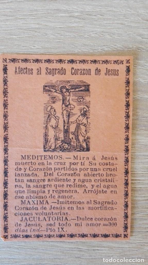 Postales: ESTAMPITA PAPEL CON PLEGARIA DE AFECTOS AL SAGRADO CORAZ&Oacute;N DE JES&Uacute;S.A&Ntilde;OS 50.