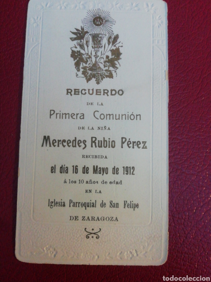 Postales: Recordatorio Comuni&oacute;n 1912 - Foto 2