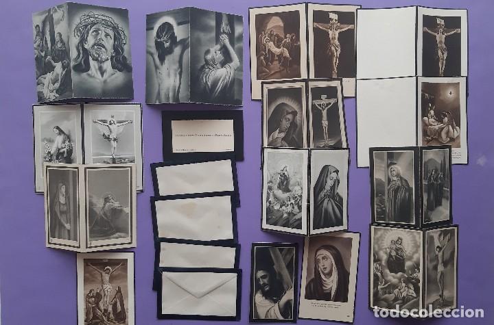 Postkarten: LOTE 14 RECORDATORIOS DEFUNCION + 4 SOBRES VACIOS