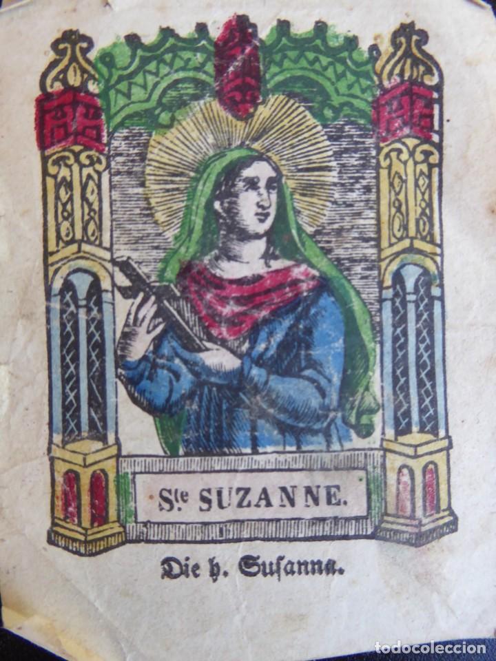 Postales: ANTIGUA Estampa iluminada &rdquo;Ste. Suzanne&rdquo;