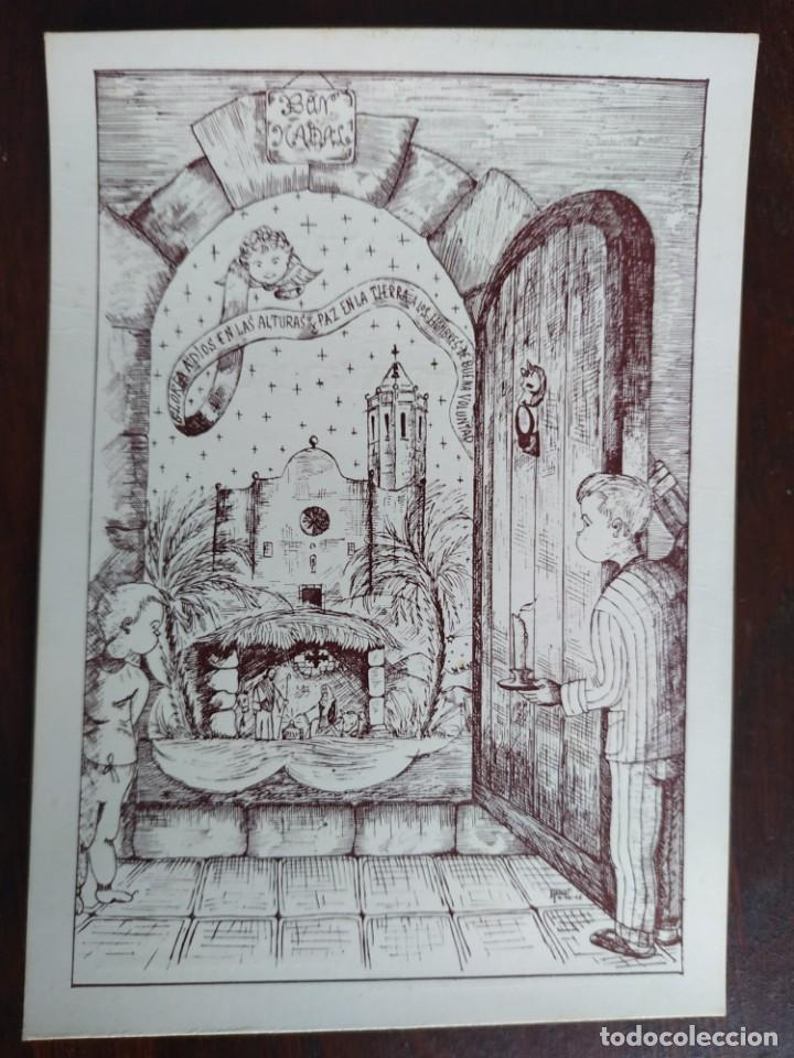 Postales: Una tarjeta postal Bon Nadal 1977 parroquia de Sant Baldirri de Sant Boi de Llobregat