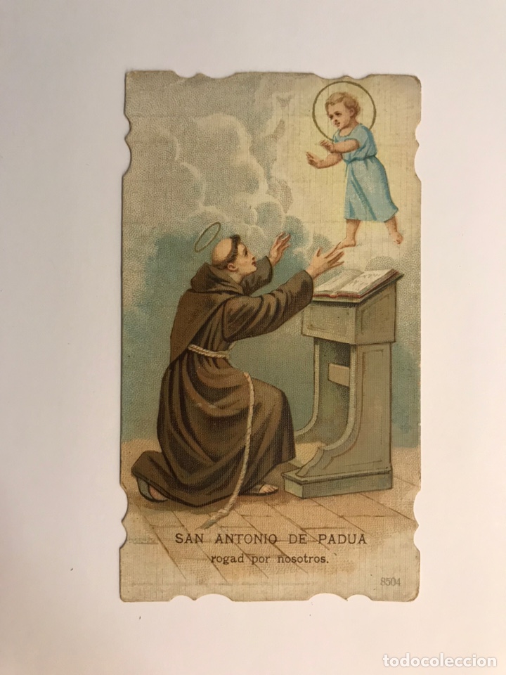 Postales: SAN ANTONIO DE PADUA, Estampa Troquelada (h.1920?) dedicada...