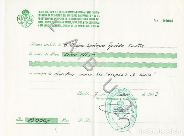 Postkarten: HERMANDAD ESPERANZA DE TRIANA RECIBO 1987 SEMANA SANTA DE SEVILLA 60X30 MM C40