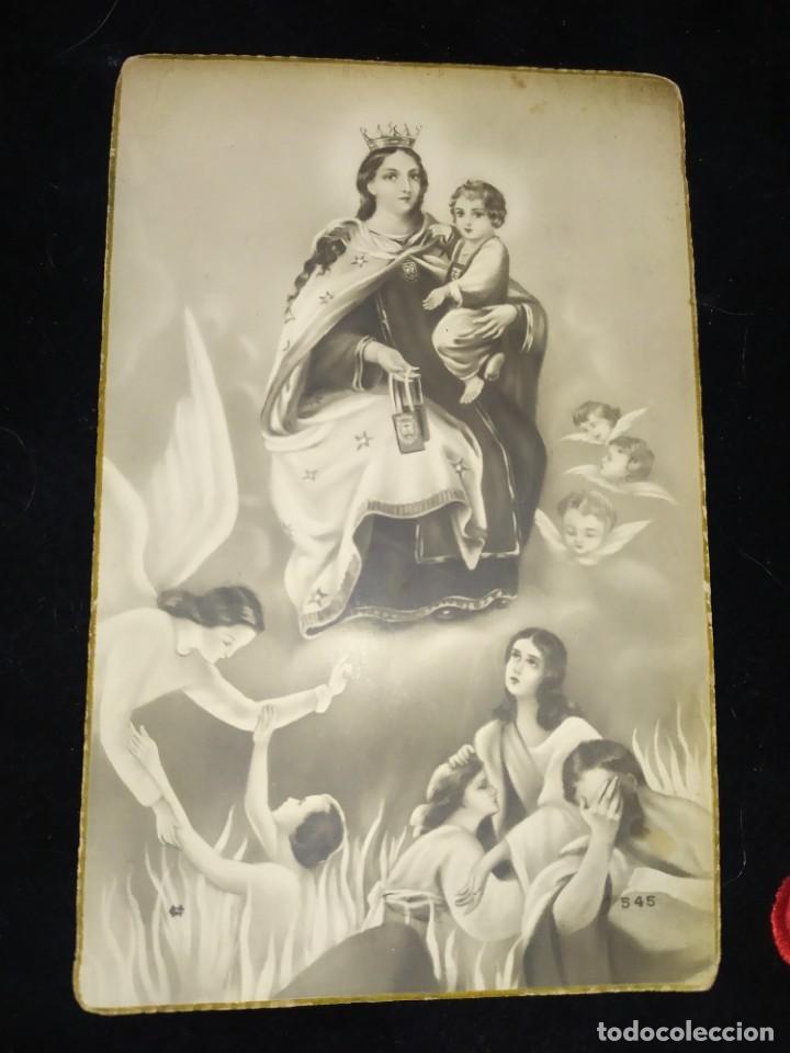 Postales: ANTIGUA ESTAMPA DEDICADA POR DETR&Aacute;S VIRGEN CON NI&Ntilde;O JES&Uacute;S &Aacute;NGELES DESCONOZCO CUAL ES FAMILIA ALEGRE