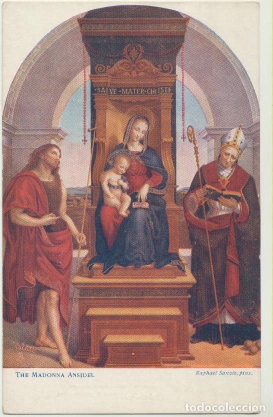 Postales: The Madonna Ansidel. Rafael Sanzio. Escrito y fechado en 1918