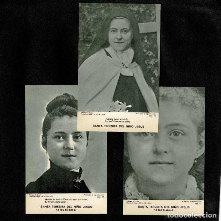 Postales: 3 estampas recordatorios Santa Teresita Ni&ntilde;o Jesus - Fotografias