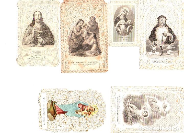 Postais: LOTE DE 8 POSTALES/ESTAMPAS RELIGIOSAS ANTIGUAS ENCAJES