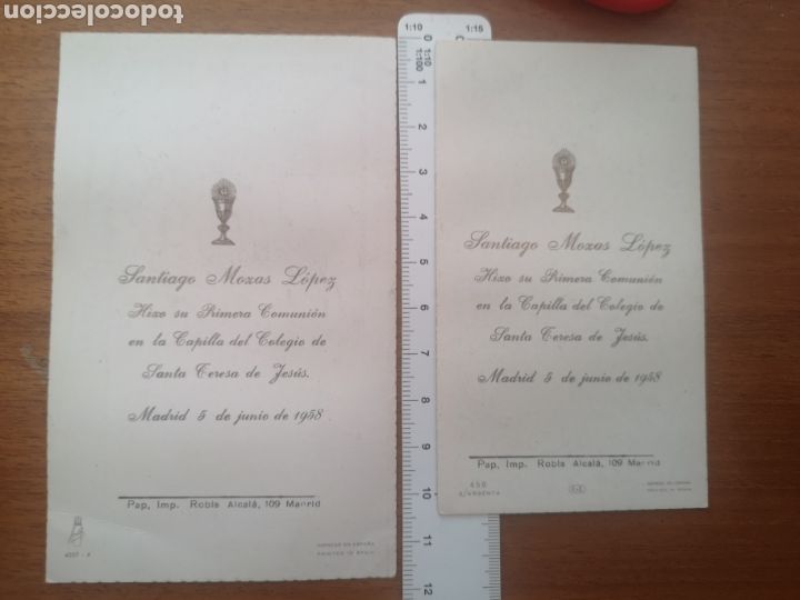Postales: Estampitas primera comuni&oacute;n 1958 - Foto 4