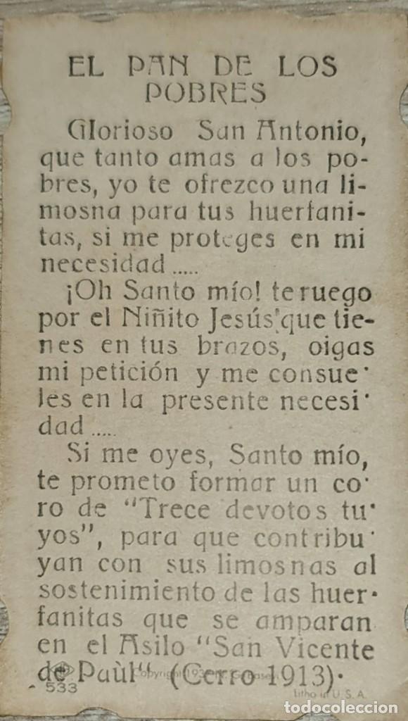 Postales: Estampas Religiosas. Litogr&aacute;fica - Foto 2