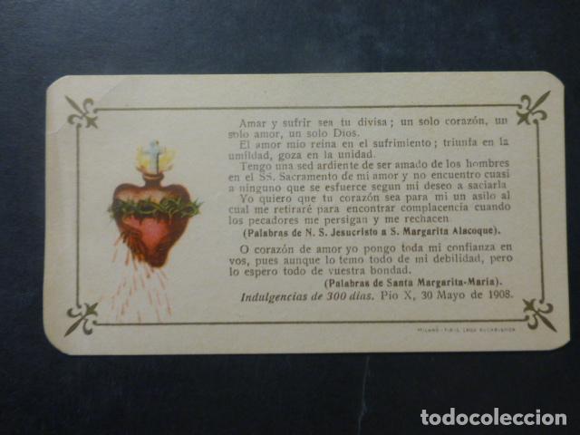 Postales: SAGRADO CORAZON ANTIGUA ESTAMPA CON ORACION